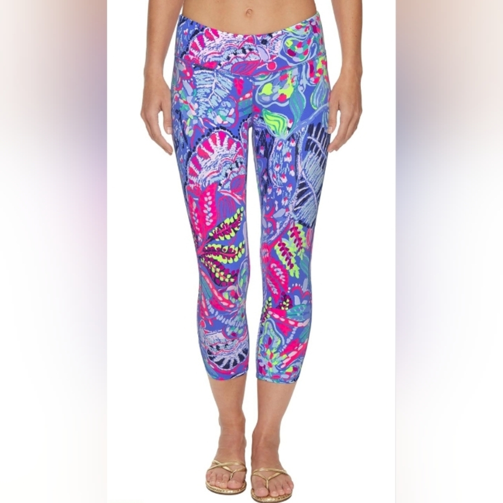 NWT Lilly Pulitzer Luxletic Sz XL UPF 50+ Multi Fantasy Garden Weekender Cropped